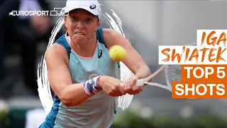 Iga Świątek: Top 5 shots | 2022 Roland Garros | Eurosport Tennis