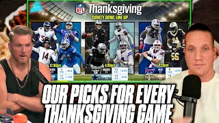 Pat McAfee & AJ Hawk Predictions For EVERY Thanksgiving NFL Game