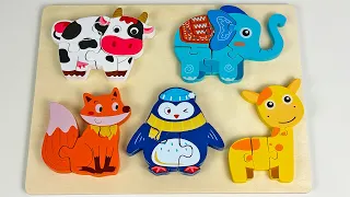 Best Learn Shapes with Animals Shape Matching Puzzle | Preschool Toddler Learning Toy Video