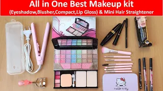 #Meesho All in One Best Makeup kit (Eyeshadow,Blusher,Compact,Lip Gloss & Mini Hair Straightener
