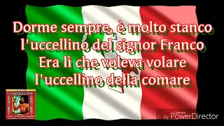 🇮🇹🎤 L'UCCELLINO DELLA COMARE | Texto con parole🎤 🇮🇹