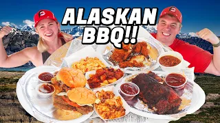 Mama's Alaskan BBQ Challenge w/ Ribs, Brisket, and Fried Chicken!!