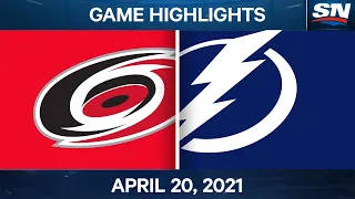 NHL Game Highlights | Hurricanes vs. Lightning - Apr. 20, 2021