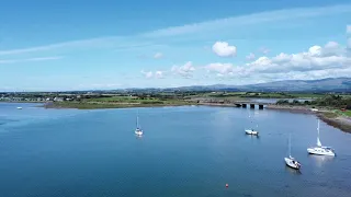 Aerial views of the Esk Estuary at Ravenglass