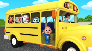 Wheels On The Bus Go Round and Round + Fire Truck Songs | More Nursery Rhymes & Rosoo Kids Songs