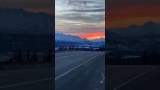 🔥Winter #sunsets in #alaska are insanely beautiful 🌄 #sunset #mountains #ontheroad