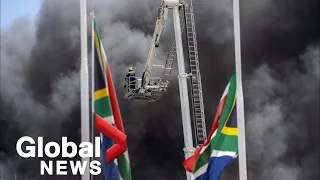 "Sad day for democracy:" Major fire engulfs South African Parliament building