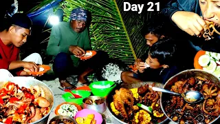 Hunting & Cooking Octopus eating delicious _ Fishing Camp || Octopus & Moray Eel #day21