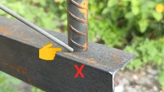 Strong concrete iron welding technique on angle iron | beginner welding tricks