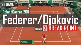 Tennis Game Play Djokovic Break First Game Against Federer - Roland Garros 2011