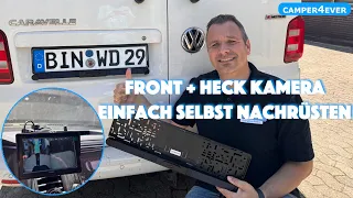 ❎ Bohren, ❎Kabel 👉 Rückfahrkamera nachrüsten leicht gemacht I Solar - Kennzeichen Kamera Auto ...