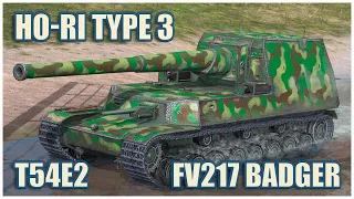 Ho-Ri Type III, FV217 Badger & T54E2 • WoT Blitz Gameplay
