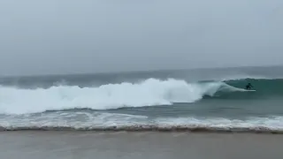 Surfers hit dangerous waves during Tropical Storm Hilary