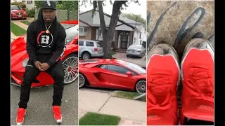 50 Cent Gets Lamborghini Shoes To Match His Car