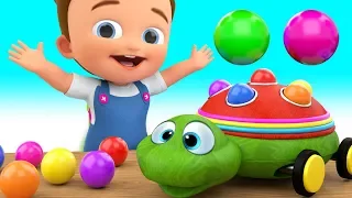 Colors for Children to Learning with Baby Fun Play with Wooden Turtle Balls ToySet Kids Educational