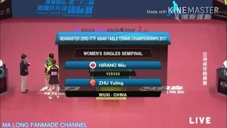 Table Tennis Asian Championships 2017 Miu Hirano vs Zhu Yuling full match