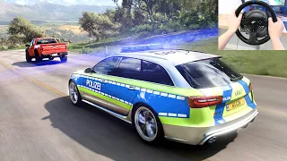 Police Сhase Audi RS6 - Forza Horizon 5 | 4K Gameplay Thrustmaster T300RS