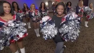 Simone Biles Teaches New England Patriots' Cheerleaders How To Shimmy