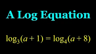 A Non-standard Logarithmic Equation with Different Bases