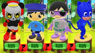 Tag with Ryan Combo Panda vs PJ Masks Catboy vs Officer Ryan vs Dark Titan - All Characters Unlocked