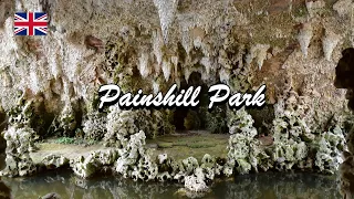 Painshill Park - a romantic renaissance garden with Crystal Grotto in a rainy day/UK