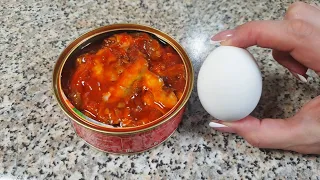 Килька в томатном соусе и 2 яйца: салат "Гости в «шоке» из чего же он!"