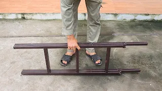 Great idea for a smart craftsman's 2-in-1 folding ladder / DIY smart folding metal