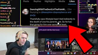 xQc reacts to "Kaceytron" liking tweet blaming Asmongold's Lifestyle for mom's Death