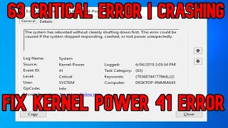 FIXED: fix Kernel Power ID 41 (63) Critical Error Crashing Windows 10 AMDRyzenFIXED