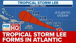 Tropical Storm Lee Forms In Atlantic; Forecast To Become Major Hurricane By Weekend