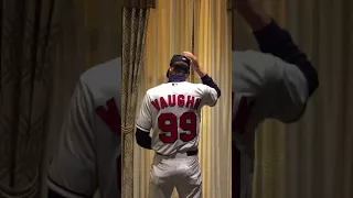 Rick "Wild Thing" Vaughn entering the Halloween party from the bullpen