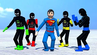 Team Batman doll vs Superman & NPCs with Active Ragdoll Physics - Overgrowth Mods