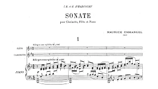 Maurice Emmanuel – Sonata for Clarinet, Flute and Piano