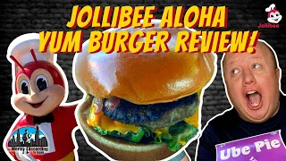 FIRST TIME Trying Jollibee Aloha Yum Burger! Jollibee Burger and Ube Pie Review!