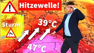 Fast 40 °C: Sahara-Hitze flutet ganz Deutschland! Warnung: Schwerer Sommersturm am Mittwoch!