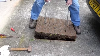 How to lift drain covers. (Man hole covers) to clear blocked drains.