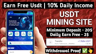 New Usdt Earning Site  Usd Mining Site 2024 Best Investment  Usdt Earning Website 773