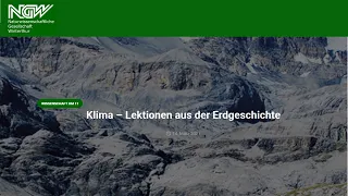 Klima – Lektionen aus der Erdgeschichte | Prof. Dr. em. Helmut Weissert | NGW Wissenschaft um 11