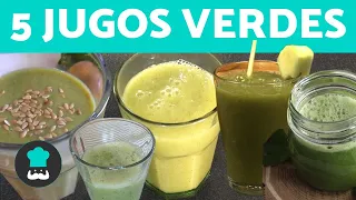 5 JUGOS VERDES para BAJAR DE PESO 🥬 ¡Recetas FÁCILES!