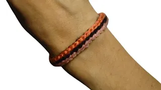 Making an Easy Crochet Friendship Bracelet with 3 Colors Tutorial