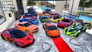 GTA 5- FRANKLIN'S RICH LIFE DREAM CAR COLLECTION LAMBORGHINI BUGATTI ROBBING LAFERRARI|GAMEPLAY#76|