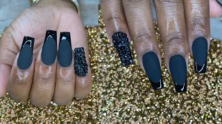 Gloss/Matte French Tips| Quick Nail Tutorial| Acrylic Nails Tutorial