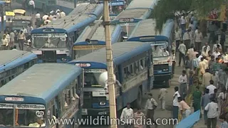 Delhi's old buses and diesel fumes from 1990's - archival footage of Bluelines and Redlines