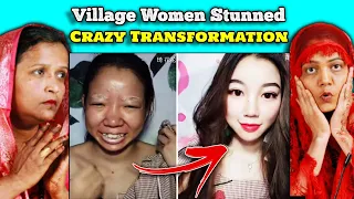 Tribal Women Shocked To See Makeup Transformation ! Villagers React To CRAZY Makeup Transformations