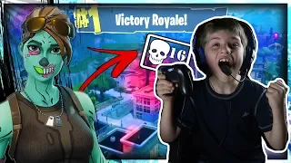 MY 8 YEAR OLD LITTLE BROTHER BUILDS AND PLAYS LIKE NINJA!! (FORTNITE VICTORY ROYALE!)