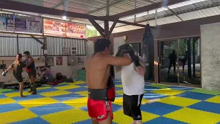 Fat Farang on day 10 of Muay Thai training at Legend Muay Thai