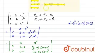 Using properties of determinant, prove that `abs{:(1,a,a^2),(1,b,b^2), | Class 12 Maths | Doubtnut