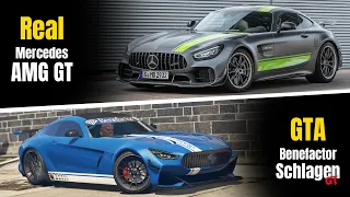 GTA 5 ONLINE - GTA 5 CARS VS REAL LIFE CARS | Schlagen GT VS Mercedes-AMG GT