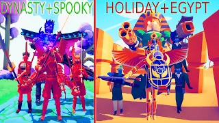 DYNASTY + SPOOKY TEAM vs HOLODAY + EGYPT TEAM  | TABS - Totally Accurate Battle Simulator