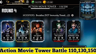 Action Movie Tower Boss Battle 110 , 130 & 150 Fight + Reward MK Mobile